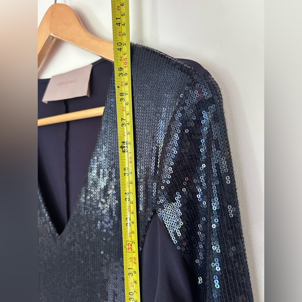 Georges Rech navy blue cocktail dress sequin embellishments vintage - Picture 5 of 8